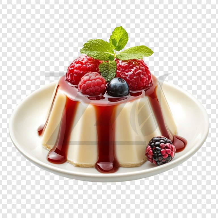 فایل لایه باز دسر کارامل با سس توت