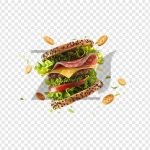 فایل لایه باز همبرگر با کاهو و پنیر