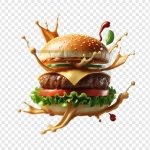 فایل لایه باز ساندویچ همبرگر با پنیر و کاهو