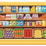 وکتور قفسه های مختلف سوپر مارکت