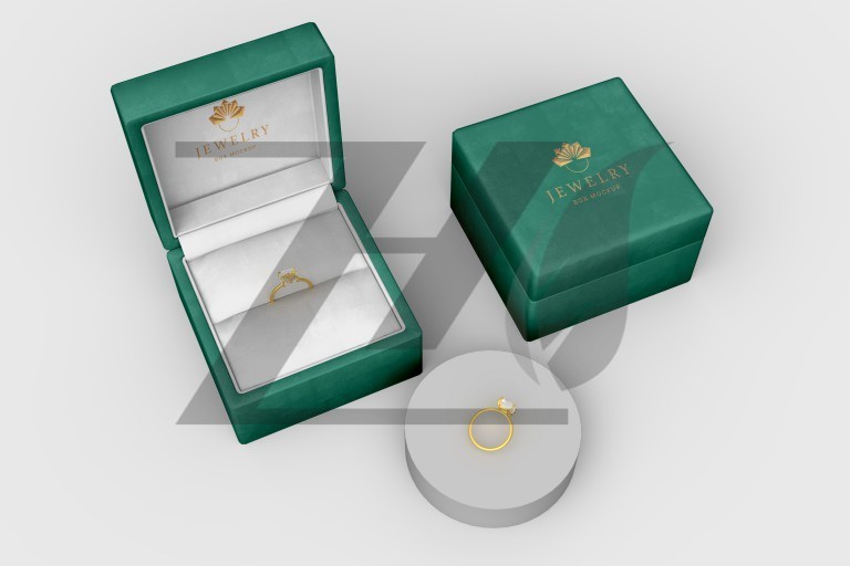 فایل لایه باز موکاپ جعبه حلقه و جواهر