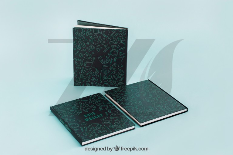 فایل لایه باز موکاپ کاور کتاب و دفتر