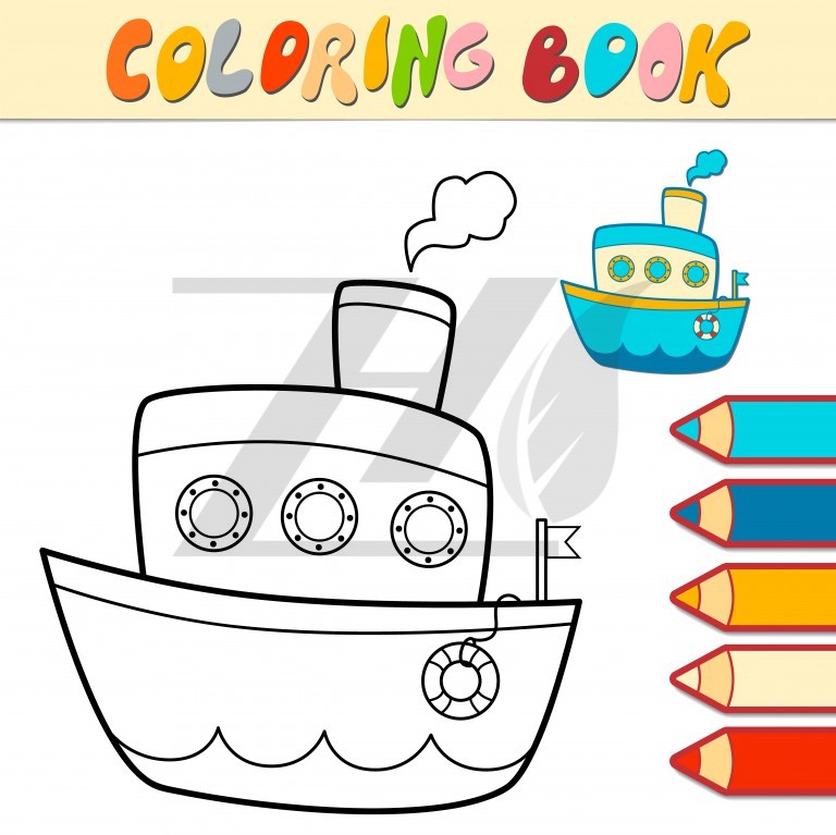 دانلود وکتور صفحه رنگ آمیزی کشتی - دانلود رایگان فایل لایه باز، PSD ...