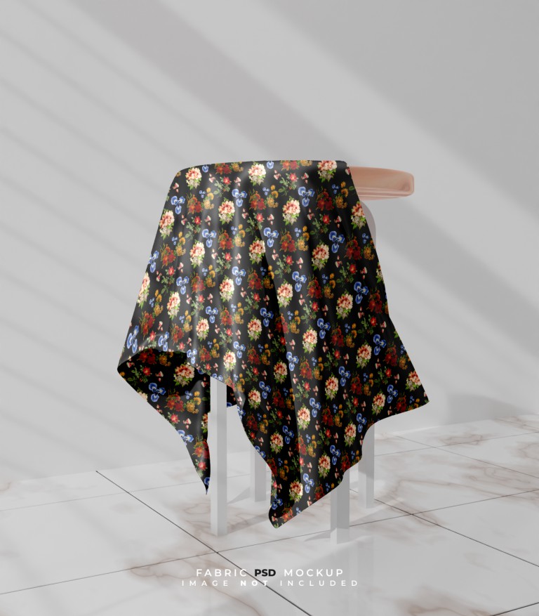 فایل لایه باز موکاپ پارچه گلدار