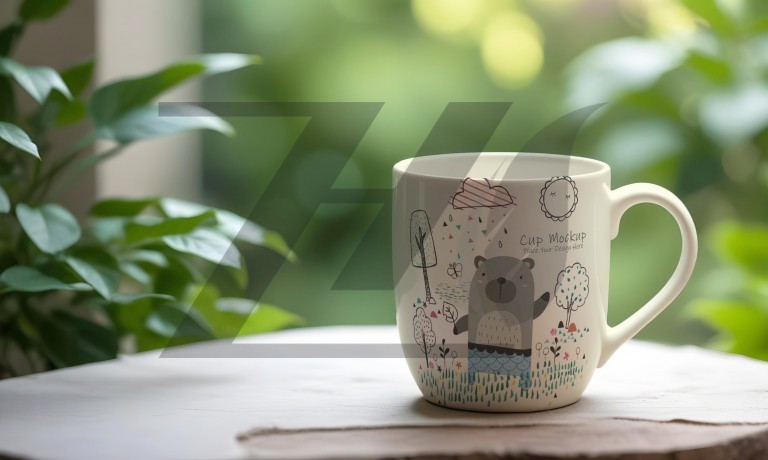 فایل لایه باز موکاپ لیوان سرامیکی ساده سفید
