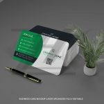 فایل لایه باز موکاپ کارت ویزیت با پس زمینه خاکستری