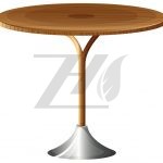 وکتور میز گرد چوبی