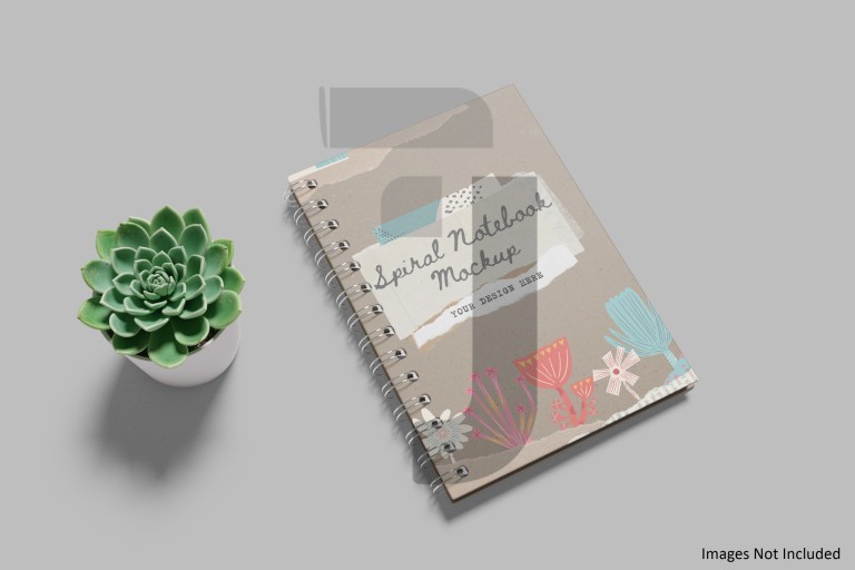 فایل لایه باز موکاپ دفتر جلد سیمی سایز آپنج