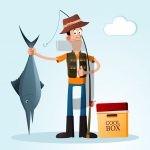 وکتور کاراکتر مرد ماهیگیر