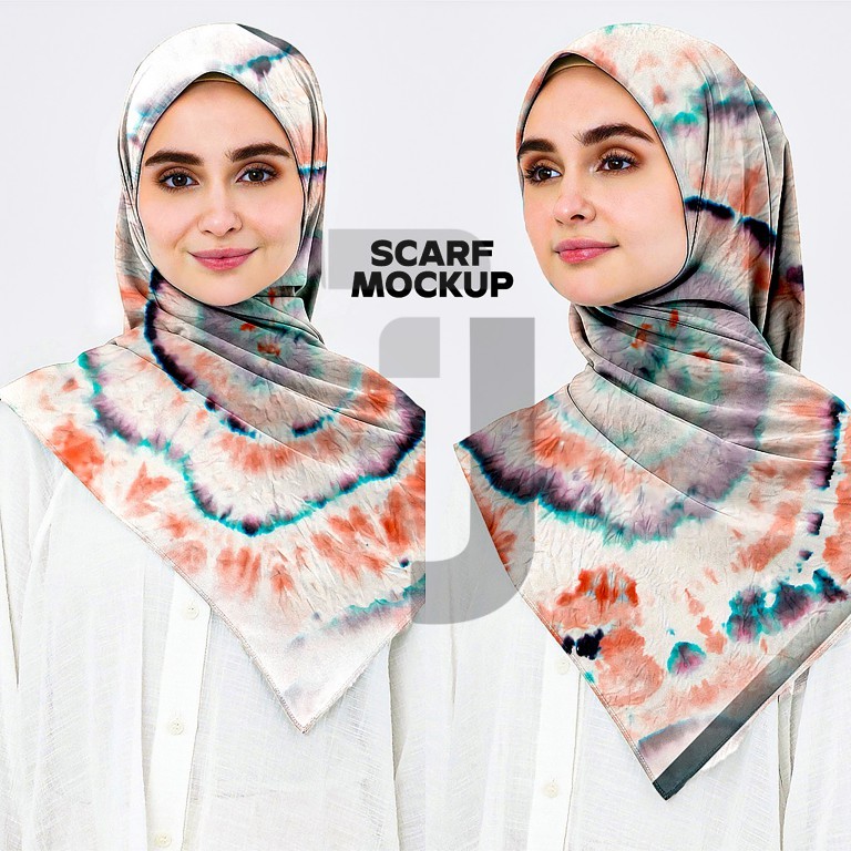 فایل لایه باز موکاپ روسری طرح دار
