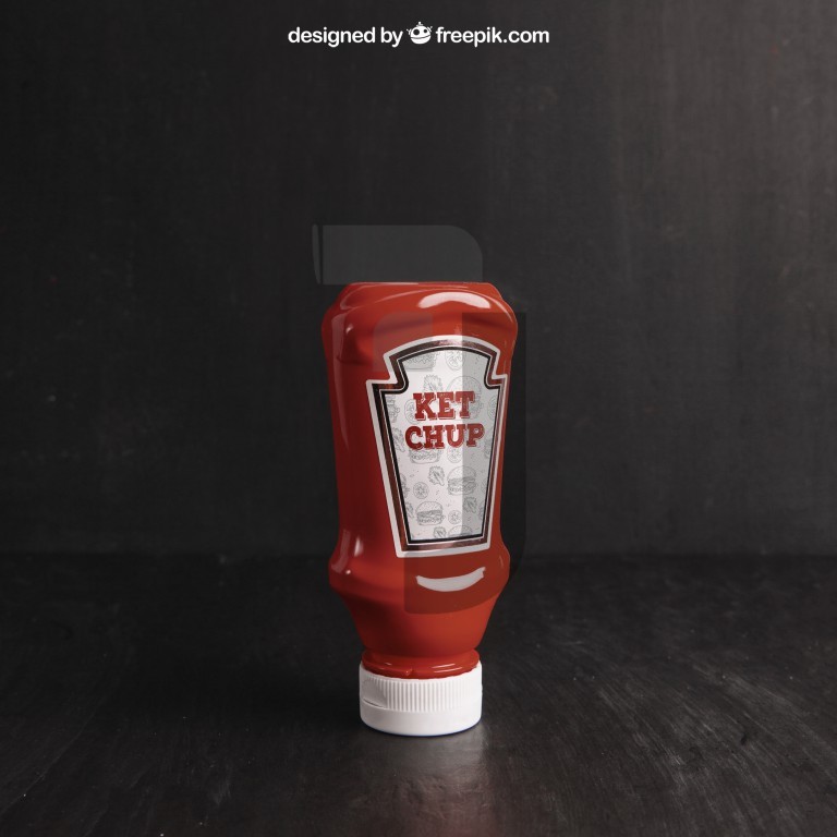 فایل لایه باز موکاپ بطری سس کچاپ