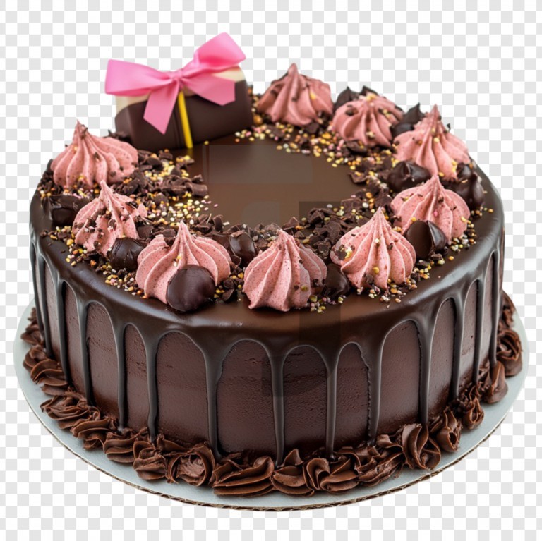 فایل لایه باز کیک تولد شکلاتی