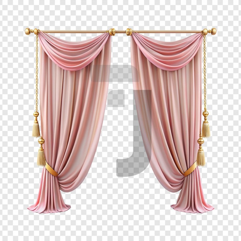 فایل لایه باز پرده مجلسی رنگ صورتی
