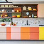 فایل لایه باز کابینت مدرن رنگی رنگی آشپزخانه