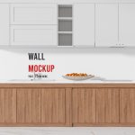 فایل لایه باز موکاپ دیوار بین کابینتی آشپزخانه