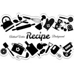 وکتور سیلوئت‌ برچسب لوازم آشپزخانه