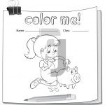 وکتور صفحه رنگ آمیزی دختری با قلک خوکی وکتور صفحه رنگ آمیزی دختری با قلک خوکی