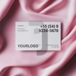 فایل لایه باز موکاپ کارت ویزیت روی پارچه ساتن