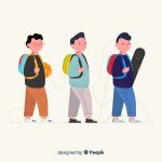 وکتور تصویر مدرسه رفتن بچه ها