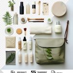 فایل لایه باز کیف چرم سبز همراه با محصولات پوستی فایل لایه باز کیف چرم سبز همراه با محصولات پوستی