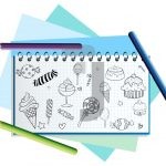 وکتور دفتر سیمی با نقاشی های با دست کشیده شده وکتور دفتر سیمی با نقاشی های با دست کشیده شده