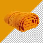 فایل لایه باز حوله حمام نارنجی رول شده
