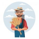 وکتور کاراکتر کارتونی مرد کشاورز وکتور کاراکتر کارتونی مرد کشاورز