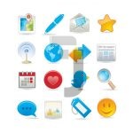 وکتور مجموعه آیکون های رنگی رسانه های اجتماعی