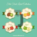 وکتور مجموعه چهار برچسب شیشه با میوه های مختلف وکتور مجموعه چهار برچسب شیشه با میوه های مختلف