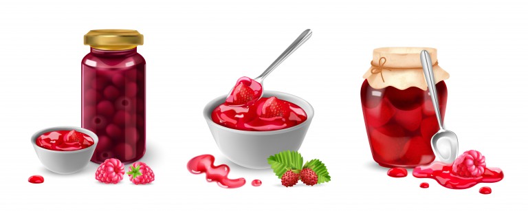 وکتور تصویر شیشه مربا توت فرنگی