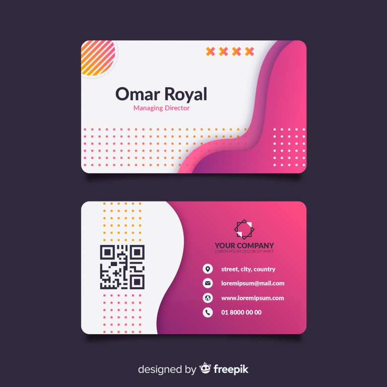 وکتور کارت ویزیت انتزاعی با طرح گرادیانت
