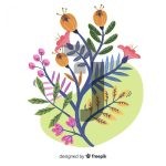 وکتور تصویر کارتونی شاخه های بنفش شکوفه قرمز وکتور تصویر کارتونی شاخه های بنفش شکوفه قرمز