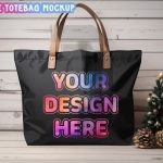 فایل لایه باز موکاپ کیف با دسته چرم فایل لایه باز موکاپ کیف با دسته چرم