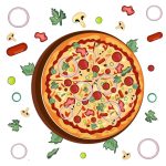 وکتور کارتونی تصویر پیتزا