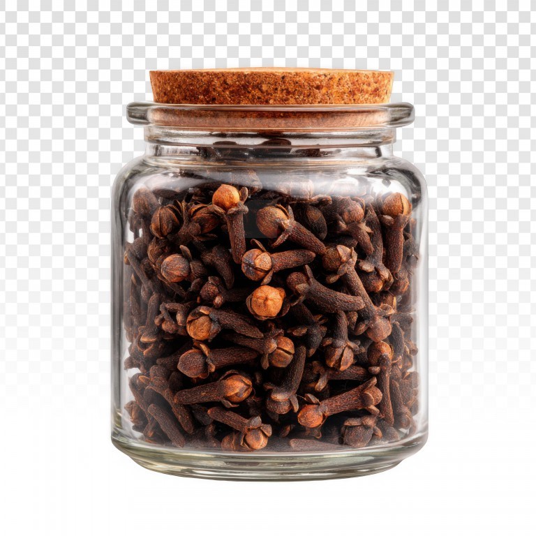 فایل لایه باز تصویر شیشه در چوبی پر از میخک