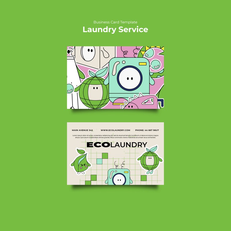 فایل لایه باز قالب کارت ویزیت خشکشویی