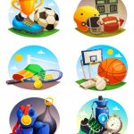 وکتور کارتونی تصویر لوازم های ورزشی