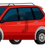 وکتور تصویر ماشین و دختر در حال دویدن