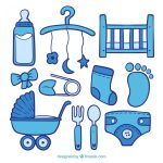 وکتور مجموعه لوازم نوزاد به سبک نقاشی وکتور مجموعه لوازم نوزاد به سبک نقاشی
