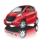 وکتور تصویر ماشین قرمز با پس زمینه سفید