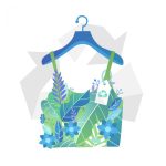 وکتور طراحی تاپ زنانه با برگ های مختلف