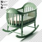 فایل لایه باز تصویر گهواره نوزاد رنگ سبز فایل لایه باز تصویر گهواره نوزاد رنگ سبز