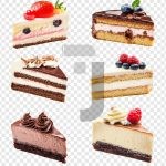 فایل لایه باز مجموعه اسلایس های کیک خامه ای مختلف و خوشمزه