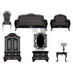 وکتور مجموعه مبلمان مدل استیل