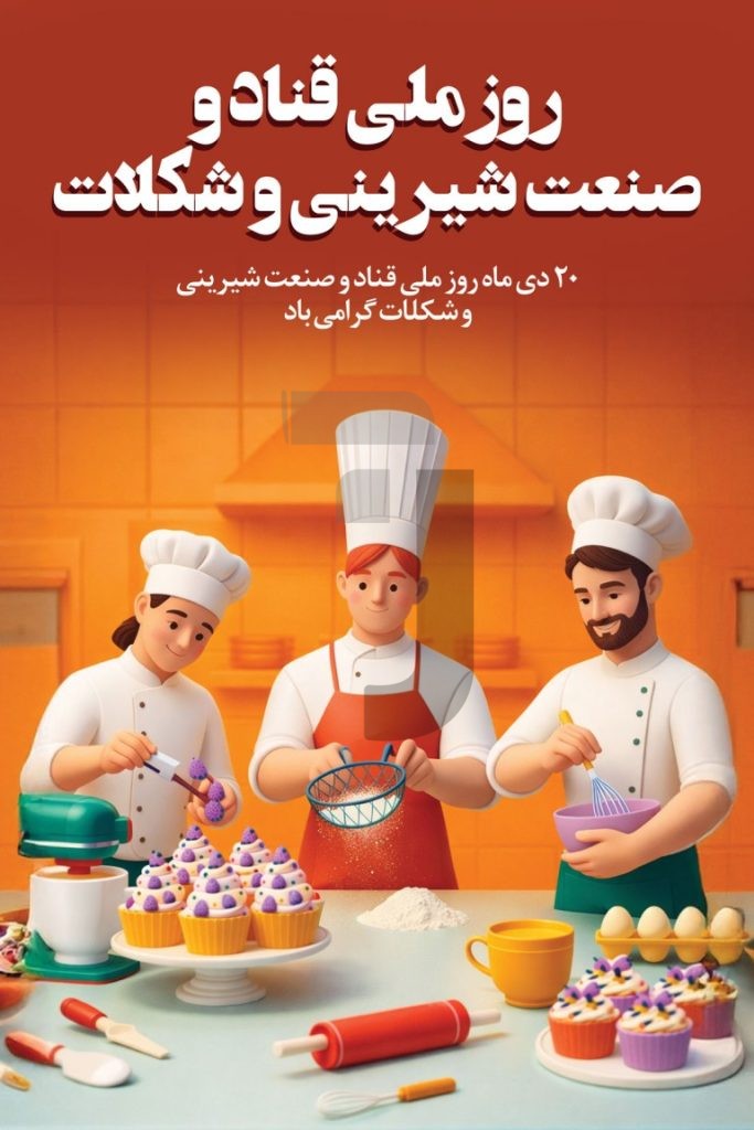 فایل لایه باز بنر روز ملی قناد و صنعت شیرینی و شکلات