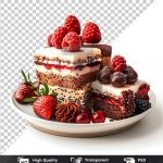 فایل لایه باز بشقابی از کیک های متنوع