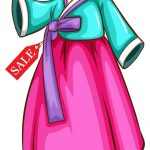 وکتور لباس آسیایی رنگ صورتی