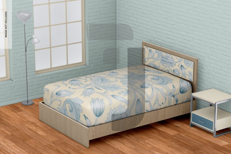 فایل لایه باز موکاپ طرح تخت خواب
