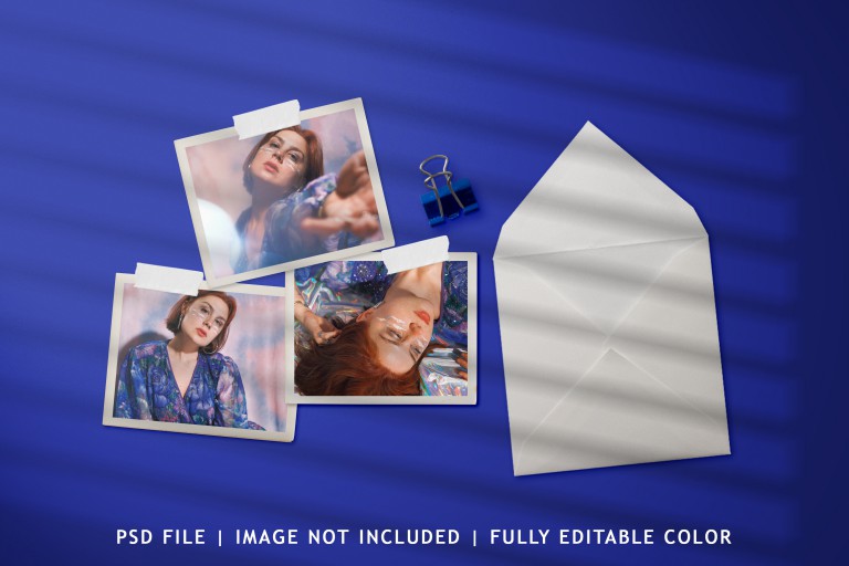 فایل لایه باز موکاپ عکس پولاروید مینیمال