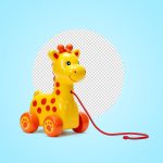 فایل لایه باز اسباب بازی زرافه چرخ دار